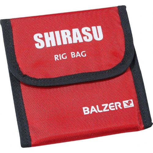 4005652849867 - Shirasu forfangs pung med 10 lommer - Farve:Rød/sort - 001 1936 008<br>Leader bag with 10 sealable transparent bags. Material: 80% nylon, 20% polyester. Size: 13.5 x 14 x 2cm.