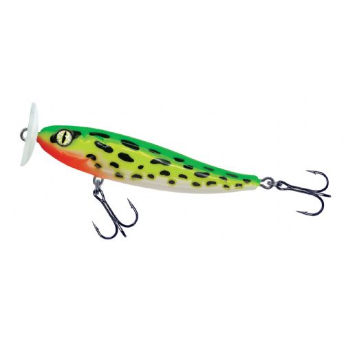 4005652853208 - Shirasu Top Water wobler - 70mm. - Vægt:7g. - Farve:Toxic Frog, UV - arbejdsdybde0cm - Baittype:Top Water - 001 3358 004<br>Absolute top-class hardbait: Developed by our Shirasu Pro Staff team, produced in the EU! The hardbait features the highest quality workmanship and technical sophistication, including TSS (Twin Top Water System) or Cast & Balance systems. The true value of a high-quality hardbait, however, only becomes apparent when you look at its performance, which ultimately decides whether it is a success or a failure. Each type of hardbait in the Shirasu series has its own individual features, precisely matched to the type of guide and the expected target fish. The Twitch hardbait, for example, swings out sideways (Walk the Dog), the Asp hardbait vibrates at a high frequency and the Deep Diver is aggressive. Our Pro Staffers have spent countless
hours and tests on the water optimising these features. Each individual hardbait is put through a test basin at the manufacturer’s before delivery. This means that you can be 100% sure that only perfectly running hardbaits leave the production.
All plugs are lead-free and fitted with steel balls. Caution: extremely sharp trebles! 

Our Topwater Bait gives you two surface hardbaits in one with our innovative Twin Topwater System (TTS). And here’s how it works: You can fish with the hardbait with the plastic plate or without the plate. Simply place the plate on the front eyelet or remove it. Without the plate, the hardbait runs like a classic topwater hardbait, i.e. it breaks out to the left and right. With the plate attached, the hardbait becomes a popper that can be retrieved with a jerk, creating a good splash of water and a popping sound due to the concave shape of the plate. Supplied with 2 plates. Diving depth 7 and 10cm: 0m.