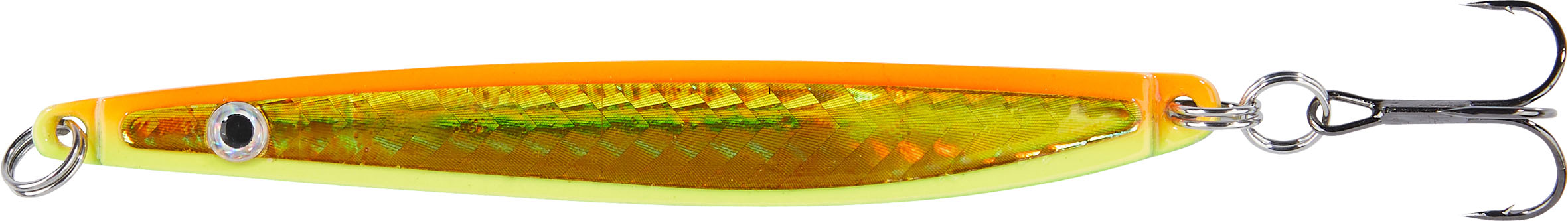 4005652855462 - Colonel Z havørred spoon, UV - 9mm. - Vægt:18g. - Farve:Orange/gul reflex - 001 3363 018<br>Excellent seatrout lures made of zinc-alloy in attractive colours. Needle-sharp treble hooks with double split ring minimises the drop-out rate.