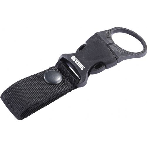 4005652863436 - Shirasu flaske- og stangholder - Længde:13cm. - Farve:Sort - 001 8300 000<br>Bottle and rod holder: The holder is strapped to a belt or bag with the help of a snap fastener. Now a drinking bottle can be attached. It is also very convenient to attach your spinning rod there to have both hands free. Material PVC. Length 13cm.
