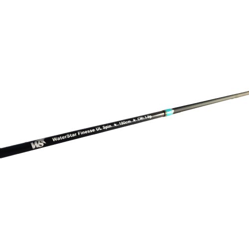 747191998722 - Waterstar Finesse UL Spin stang - Længde: 180 cm - Kastevægt: 1-9g - 2 delt - Håndtag i naturligt træ