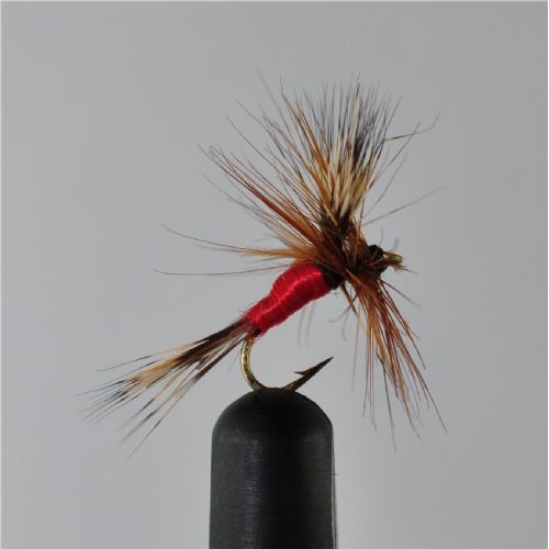 DRY0634 - Red Wulff Hair wing - Str.14<br>Super ørred flue