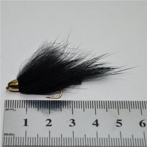 DRY1343 - Zonker Cone head all black - Str.10<br>Storfanger til ørred