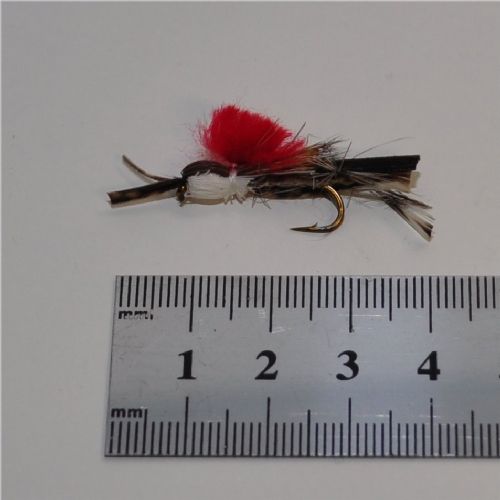 FLY0942 - Tørflue - Whitlooks Hopper - Farve: Natur med rød - Str. : 10