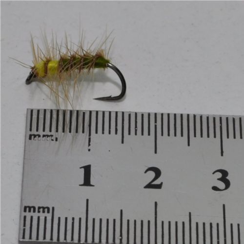 FLY1151 - Superpuppa Yellow Oliv Brown Hackle - Str.12<br>