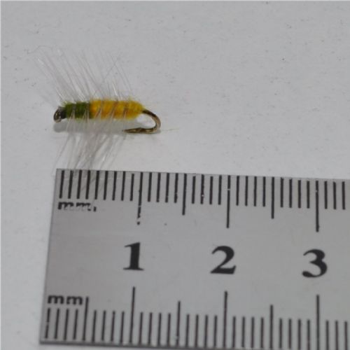 FLY1152 - Superpuppa Yellow Oliv Brown Hackle - Str.14<br>