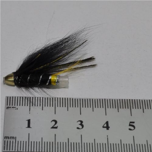 FLY1255 - Cone head Black Yellow tail 25mm<br>