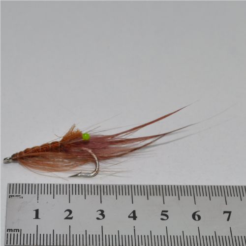 FLY1625 - Pattegris Spey hackle Saltvands krog - Str.6<br>Pattegris bundet på Saltvands krog og original spey hackle