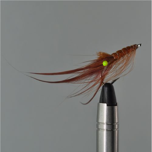FLY1625 - Pattegris Spey hackle Saltvands krog - Str.6<br>Pattegris bundet på Saltvands krog og original spey hackle