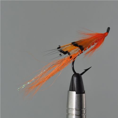 FLY1632 - Ally`s Shrimp single - Str.2<br>Ally`s shrimp uovertruffen havørred og lakseflue<BR>
Gammelt engelsk mønster