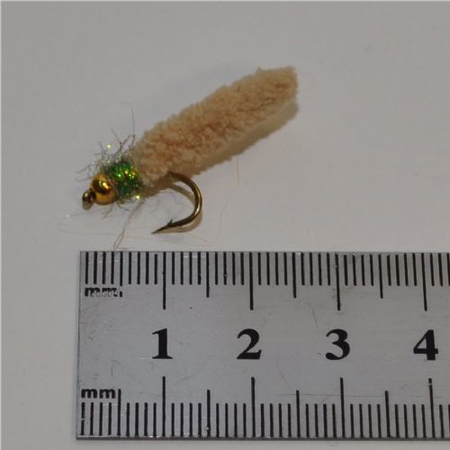 GHMAG005 - Maggot - Farve: Natur med grøn glimmer og guld hoved - Str. : 10