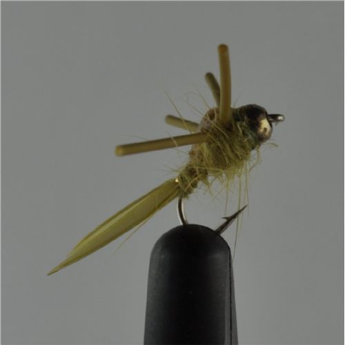 NY0242 - Tungsten Epoxy Hares Ear – Rubber Leg - Str 14<br>