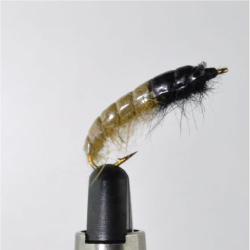 NY1332 - Caseless Caddis Ny Oliv Black - Str.8<br>