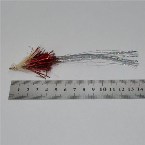 RIC0213 - Eyed Red Flash Pike Flies 150mm<br>