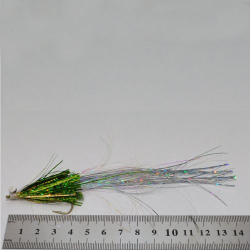 RIC0214 - Eyed Green Flash Pike Flies 150mm<br>
