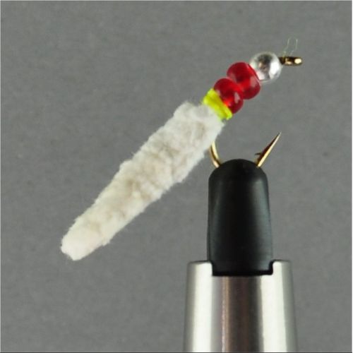 SGMAG001 - Maggot - Farve: Hvid med rød og sølv hoved - Str. : 10