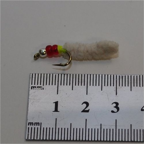 SGMAG001 - Maggot - Farve: Hvid med rød og sølv hoved - Str. : 10