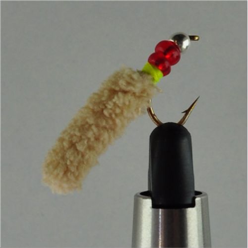 SGMAG003 - Maggot - Farve: Natur med rød og sølv hoved - Str. : 10