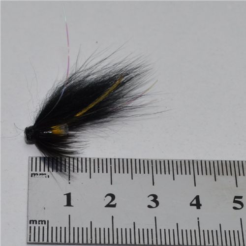 TUB0441 - Black & silver yellow  tail 10mm<br>Klar vands mønster