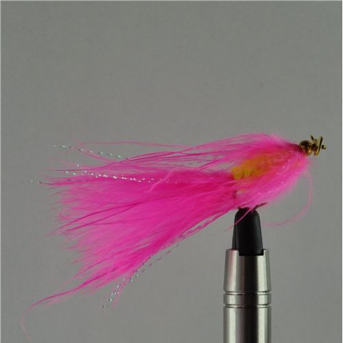 WS00114 - Long Shank - GH Herning fluen m/Propel - Farve: Gul/Pink med messing hoved og propel - Str. : 8
