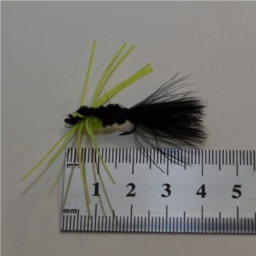 WS24026 - Long Shank - Montana rubber leg Chartreuse Black - Farve: Chartreuse/Sort - Str. : 10